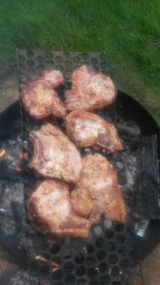 pork chops on the BBQ